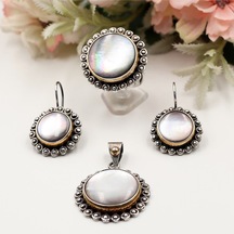 Taşlı Otantik Takım Rose Gold - Gümüş