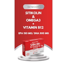 Senkavit Sitikolin+omega 3 Ve Vitamin B12 İçeren 30 Lu Yumuşak Kapsül Senkavit Sitikolin+omega 3 Ve Vitamin B12 İçeren 30 Lu Yumuşak Kapsül
