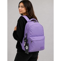 Lila Unisex Okul Çantası Su Geçirmez Kumaş Unisex Okul Sırt Çantası 2200 Lila