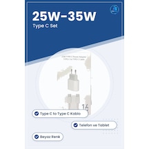 Şarj Aleti 25w Ve 35w Type C Adaptör Kablo Seti Hızlı Telefon Tab