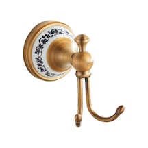 Reedark Duvar Tipi Porselen Desenli Antik Bakır Banyo Havluluk Kanca, Rust-önleyici Duvar Takımı Aksesuarı Beyaz - Mavi
