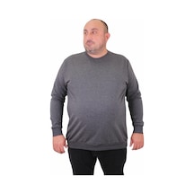 Moc Grande Mocgrande Büyük Beden Sıfır Yaka Classic Sweat 23216 Antrasıt-Antrasıt Antrasit