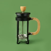 Bambu French Press - Şeffaf / Siyah / Açık Kahverengi - 350 Ml Çok Renkli