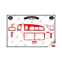 Hyundaı H 100 1998-2004 Torpido Konsol Trim Göğüs Maun Kaplama Set 11 Parça Kırmızı