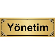 Yönetim 7x20cm Altın Renk Metal Yönlendirme Levhası
