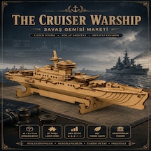 The Cruiser Warship Ahşap Maket Seti Dıy Savaş Gemisi Koleksiyoner Modeli 123 Parça
