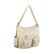 Nas Bag Unisex Zararlı Kimyasal İçermeyen Su İtici Özelliğe Sahip Omuz Ve Sırt Çantası Dönüştürülebilir Tasarım Bej