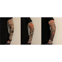 Giyilebilir Dövme 3 Çift 6 Adet Kol Çorap Dövmesi Sleeve Tattoo Set15