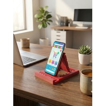 Katlanabilir Masaüstü Telefon Ve Tablet Standı-kademeli Açı Ayarlı Tutucu Kırmızı