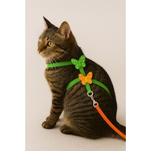 Mıt Kedi Göğüs Tasması Kelebekli Yeşil