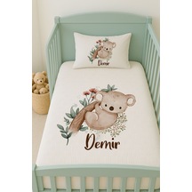 %100 Pamuk İsme Özel İsimli 100x150 Cm Pike Seti Sevimli Koala