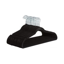 Aubyhe 10 Adet Siyah Kadife Anti Kayma Askı - 45 Cm - Ev Ve Mağaza İçin Düzgün Sıralama - Yırtılma Olmayan Tasarım Siyah