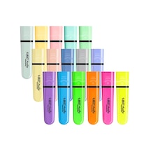 Bıc Marking Flat Fosforlu Kalem Pastel Ve Neon Renkler 16'lı Set Çok Renkli