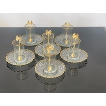 Atabey Home 18 Parça Çay Seti Ithal Elysia Tabaklı Kelebek Çay Kaşıklı Set