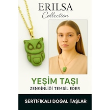 Erilsa Sertifikalı Ham İşlenmemiş Yeşim Taşı Kolye Şans, Huzur Ve Ruhsal Denge Taşı Çok Renkli