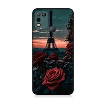 İnfinix Hot 10 Play Uyumlu Eyfel Kulesi Ve Gül Desenli Silikon Kılıf