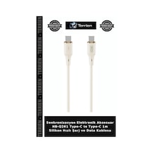 Senkronizasyon Elektronik Aksesuar Nb-q261 Type-c To Type-c 1m Silikon Hızlı Şarj Ve Data Kablosu