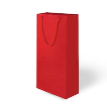 Lüks Kırmızı Karton Çanta 12x35 Cm -alkollü Şişeye- Uygun Pakette 24 Adet
