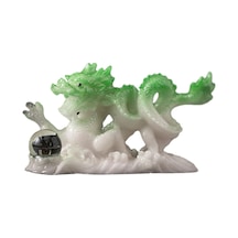 Homyl Ejderha Oynayan Boncuk Heykeli El Sanatları Masa Yeşil