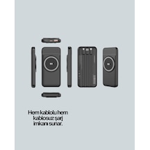10000mah Kablosuz Ve Hızlı Şarj Destekli Powerbank Taşınabilir Şarj Gücü - Çok Renkli