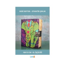 Fil Tasarımı Otantik Deri Defter 18x13 Cm Çok Renkli