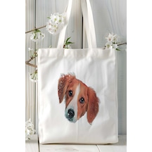 Art Hediye Spaniel Köpek Baskılı Omuz Çanta Kişiye Özel Model 12 Çok Renkli