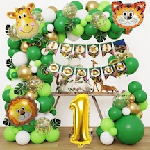 Balon Safari Temalı Doğum Günü Seti Parti Eğlence Kutlama Seti