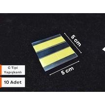 10 Adet C Tipi Yapışkanlı Etiketlik İsimlik 5 x 5 CM Dolap Peçetelik
