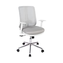 Ofisbazaar Up Beyaz Fileli Çalışma Koltuğu Ergonomik Şef Ve Toplantı Koltuğu Gri Gri