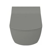 Creavit Elegant Rim-off Duroplast Yavaş Kapanan Klozet Kapaklı Cool Grey Set