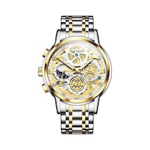 Novahub Olevs 9947 Erkekler Kuvars Su Geçirmez Saat, Beyaz Altın Çok Renkli Çok Renkli