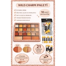 Wild Charm 21 Renkli Göz Farı Paleti, 10 Adet Çift Taraflı Aplikatör Seti, Mat Ve Işıltılı Far, Yüksek Pigmentasyonlu Profesyonel Makyaj Paleti, Günlük Ve Gece Makyajı İçin Diğer