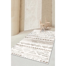 West Home Makinede Yıkanabilir Kaymaz Taban Leke Tutmaz Bej İskandinav Salon Halısı Mutfak Halısı Ve Yolluk 604 Beige