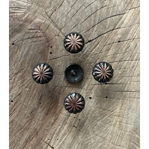 ÇİÇEK KABARA RAPTİYE KOLTUK KAPI ÇİVİSİ ANTİK SİYAH SARI 16MM 100