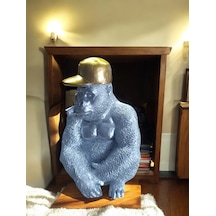 10cm -18cm Ebatlarında Kırılmaz Polyester, Beyaz Renk Goril Biblo