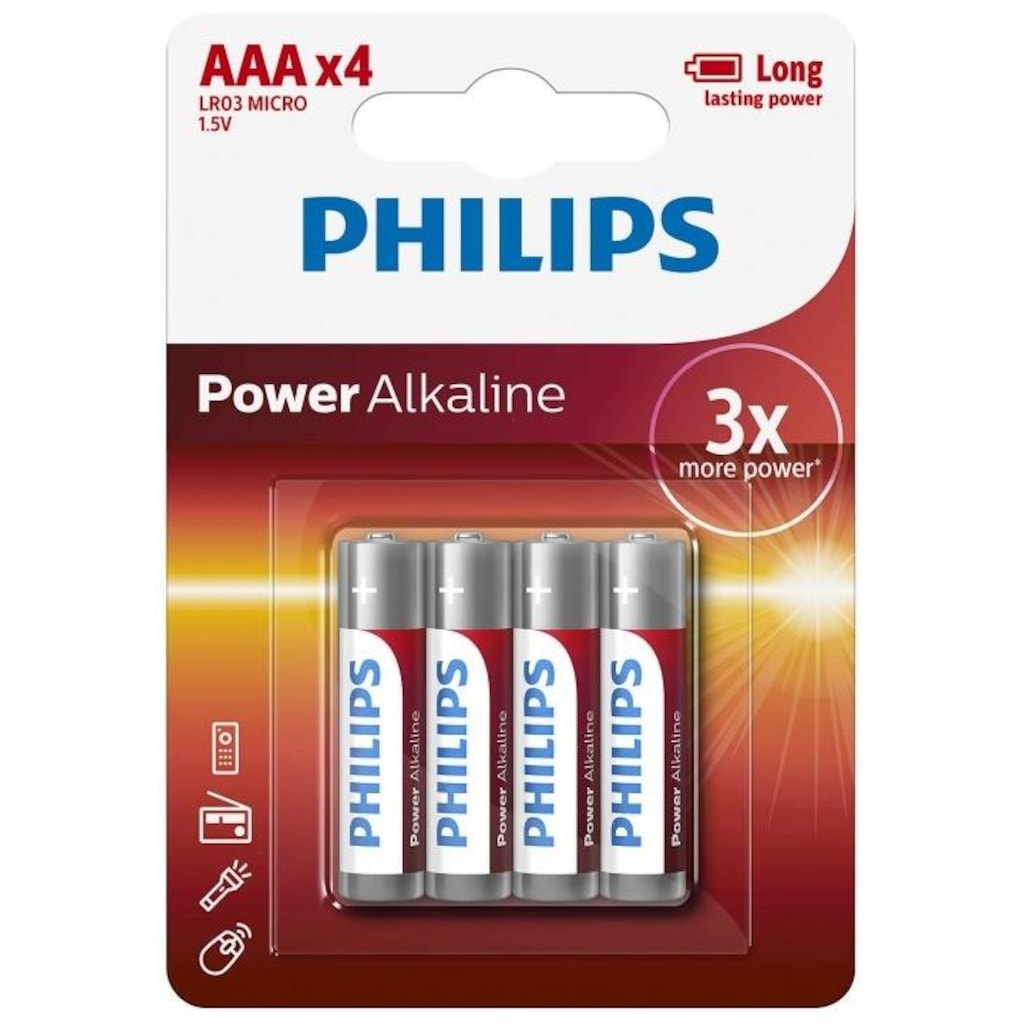 Philips LR03P4B Alkalin AAA İnce Kalem Pil 4'lü