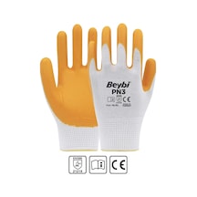 Beybi Pn3 Nitril Eldiven Beyaz Sarı No:10 60 - 144 - 288 Çift