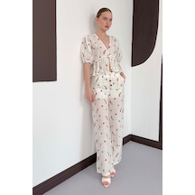 Verymoda Nakışlı Vual Pantolon Topshow Kırmızı