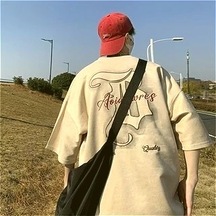 Snapbuy Retro Amerikan Gotik İçi Boş Tişört - Günlük Kısa Kollu Gevşek Baskılı - 8xlcamelerkek CAMEL