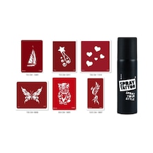 Airbrush Tattoo Anka Kedi Spray Tattoo Geçici Sprey Dövme Seti