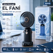 Kalemhane Dijital Göstergeli Hareketli Başlık El Fanı Siyah