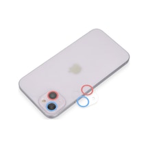 İphone 13 Renkli Kamera Lens Koruma Cam - Pembe-mavi