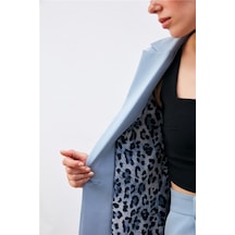 Sateen Mono Yaka Klasik Ceket 166-6005 001