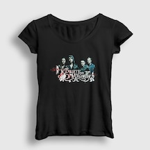 Presmono Kadın Band Bullet For My Valentine T-shirt Siyah