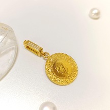 Çeyrek Altınlı Charm Açılır Kilitli Kolye