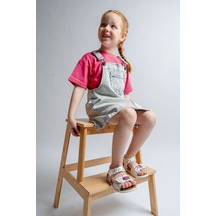 Mnpc Kız Çocuk Beyaz Hakiki Deri Mantar Tabanlı Günlük Çocuk Sandalet 25y3s100491 Beyaz