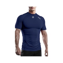 Ghassy Co. Erkek Premium Nefes Alabilen Hızlı Kuruma Koşu Fitness Reflektör Armalı Spor T-shirt 001 Lacivert