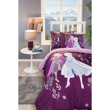 Özdilek Frozen Natural Disney Lisanslı Lastikli Fitted Çarşaf Çocuk Nevresim Takımı Tek Kişilik - Lila Lila
