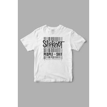 Slipknot People Shıt Barcode Baskılı Tişört Beyaz