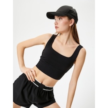 Koton Spor Yarım Atlet Kare Yaka Siyah 4sak30168nk Siyah